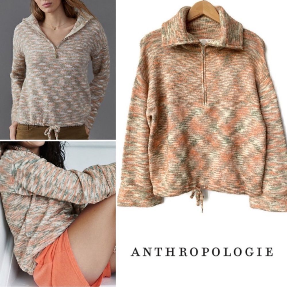 Anthropologie Line & Dot Ines Half Zip Pink